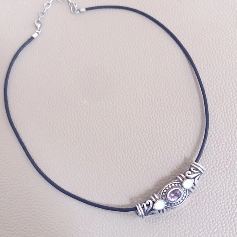 Amethyst Pearl Sterling Silver Necklace